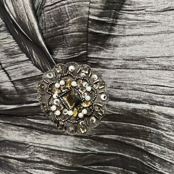 NEW ALEX EVENINGS PORTRAIT COLLAR RUCHED FITTED COCKTAIL DRESS - Picture 3 of 9